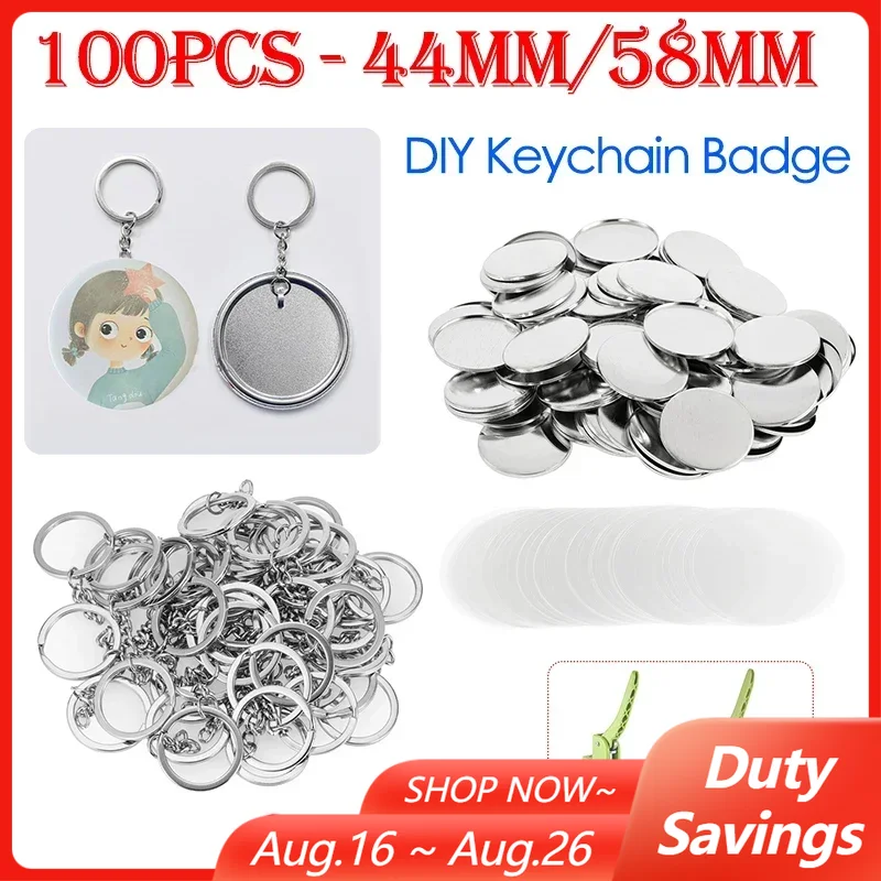 Button Badge Blank - 100PCS 44mm 58mm Schlüsselanhänger Abzeichen Herstellung