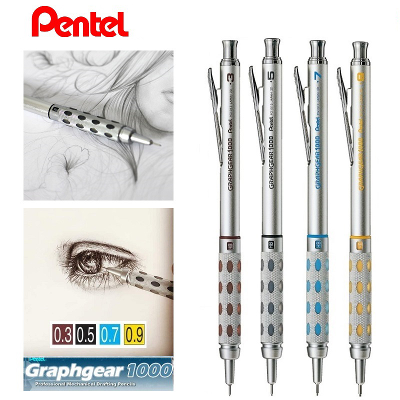 Pentel Pen Energel - Japan Pentel Druckbleistift GraphGear 1000, Metallstab,