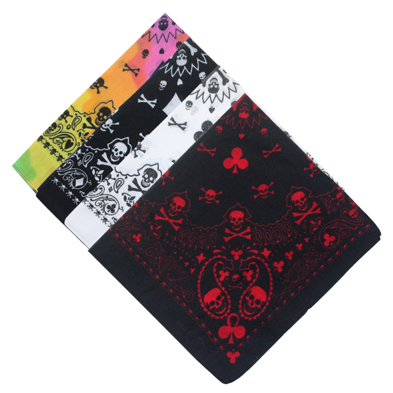 Bandana Blank White - 55 cm Weiß Schwarz Rot Schädel