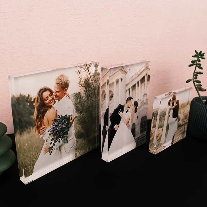 Photo Acrylic Block - Personalisierter Acryl-Jubiläums-Fotoblock - Individueller Foto-Rahmen für