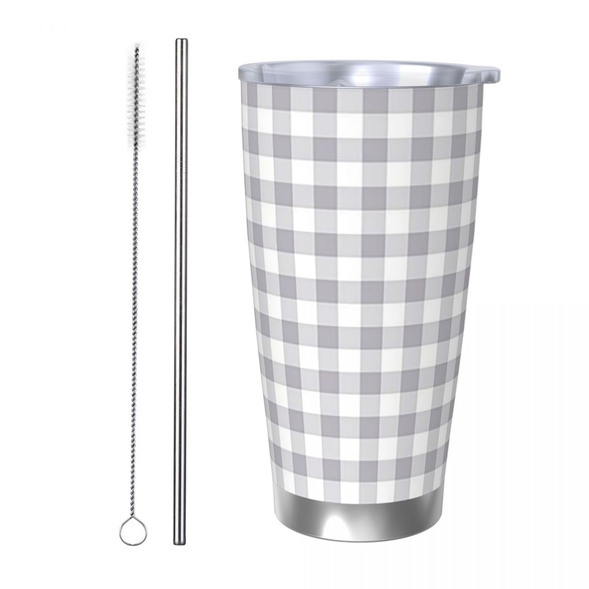 Grauer und weißer Gingham-Edel – Tumbler 20Oz White Bewertung und Preis